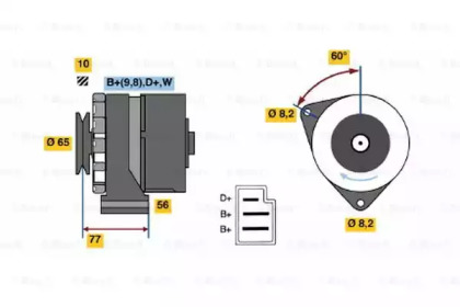 Генератор BOSCH 0 986 031 510