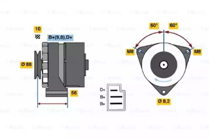 Генератор BOSCH 0 986 031 550