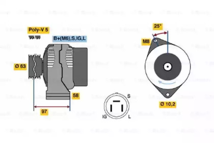 Генератор BOSCH 0 986 038 421