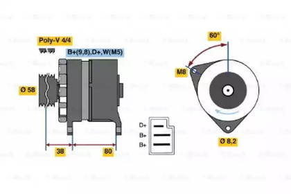 Генератор BOSCH 0 986 039 711