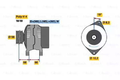 Генератор BOSCH 0 986 040 101