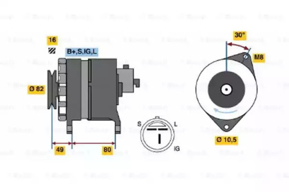 Генератор BOSCH 0 986 043 121