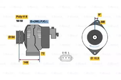 Генератор BOSCH 0 986 044 501