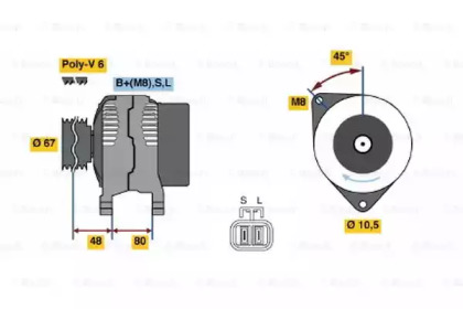 Генератор BOSCH 0 986 045 641