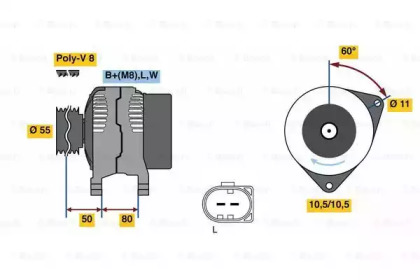 Генератор BOSCH 0 986 081 360