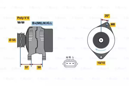 Генератор BOSCH 0 986 080 590