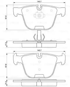 Комплект тормозных колодок BOSCH 0 986 424 698