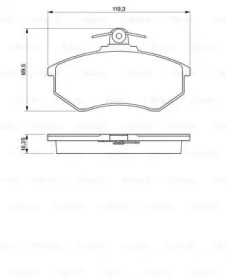 Комплект тормозных колодок BOSCH 0 986 466 698