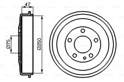 Тормозный барабан BOSCH 0 986 477 009