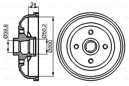 Тормозный барабан BOSCH 0 986 477 056