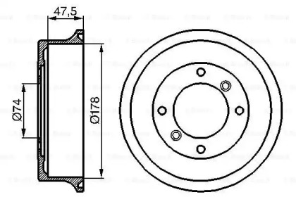 Тормозный барабан BOSCH 0 986 477 062