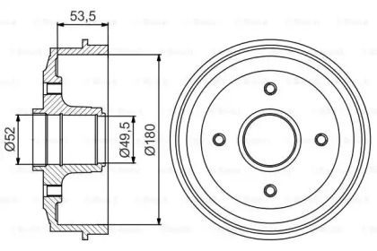 Тормозный барабан BOSCH 0 986 477 153