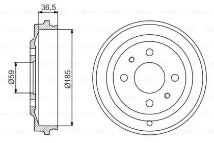 Тормозный барабан BOSCH 0 986 477 161