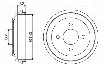 Тормозный барабан BOSCH 0 986 477 164