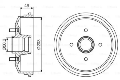 Тормозный барабан BOSCH 0 986 477 190