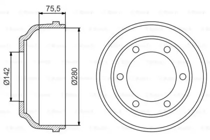 Тормозный барабан BOSCH 0 986 477 195