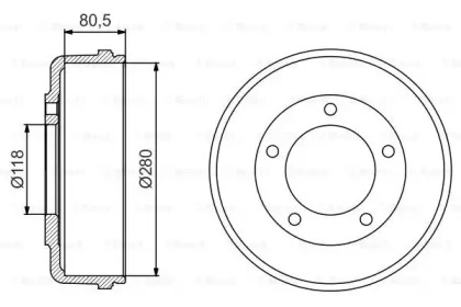 Тормозный барабан BOSCH 0 986 477 203