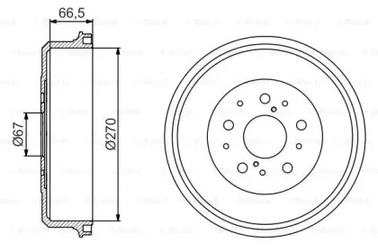 Тормозный барабан BOSCH 0 986 477 224