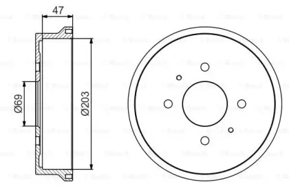 Тормозный барабан BOSCH 0 986 477 235