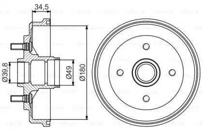 Тормозный барабан BOSCH 0 986 477 239