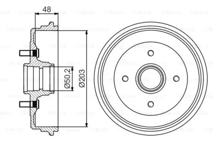 Тормозный барабан BOSCH 0 986 477 258