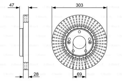 Тормозной диск BOSCH 0 986 479 V63