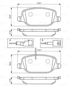 Комплект тормозных колодок BOSCH 0 986 494 466