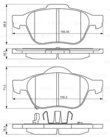 Комплект тормозных колодок BOSCH 0 986 494 485