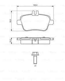 Комплект тормозных колодок BOSCH 0 986 494 664