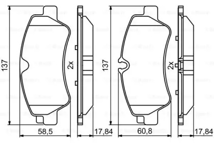 Комплект тормозных колодок BOSCH 0 986 494 796