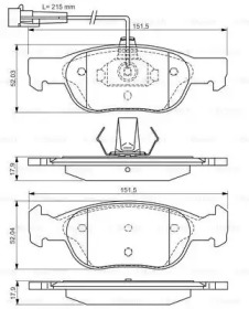 Комплект тормозных колодок BOSCH 0 986 495 002