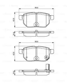 Комплект тормозных колодок BOSCH 0 986 495 286