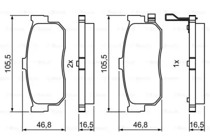 Комплект тормозных колодок BOSCH 0 986 495 387