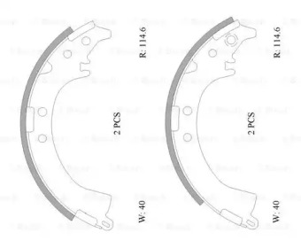 Комлект тормозных накладок BOSCH 0 986 AB0 001