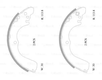 Комлект тормозных накладок BOSCH 0 986 AB0 007