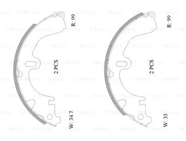 Комлект тормозных накладок BOSCH 0 986 AB0 089