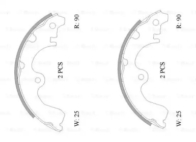 Комлект тормозных накладок BOSCH 0 986 AB0 094