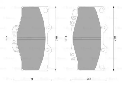 Комплект тормозных колодок BOSCH 0 986 AB2 057