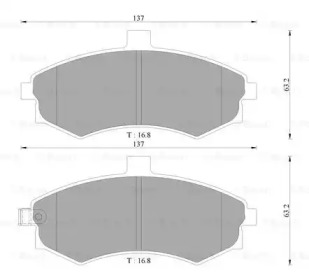 Комплект тормозных колодок BOSCH 0 986 AB3 050