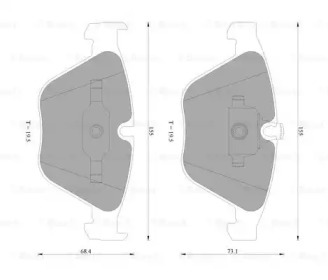 Комплект тормозных колодок BOSCH 0 986 AB4 570