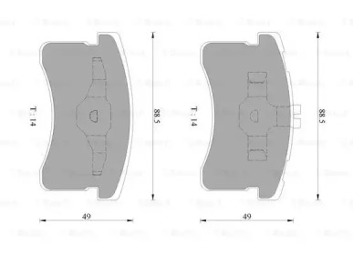 Комплект тормозных колодок BOSCH 0 986 AB9 266