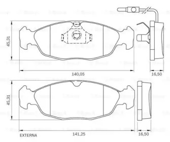 Комплект тормозных колодок BOSCH 0 986 BB0 146