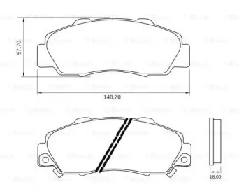 Комплект тормозных колодок BOSCH 0 986 BB0 205