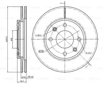 Тормозной диск BOSCH 0 986 BB4 304