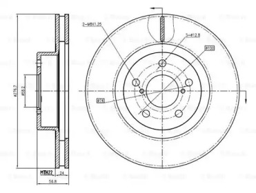 Тормозной диск BOSCH 0 986 BB4 345