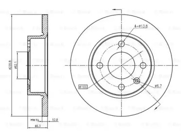 Тормозной диск BOSCH 0 986 BB4 356