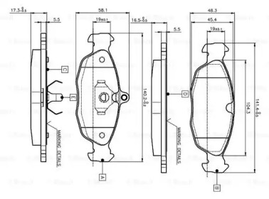 Комплект тормозных колодок BOSCH 0 986 TB2 021