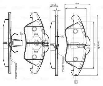 Комплект тормозных колодок BOSCH 0 986 TB2 030