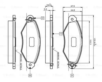 Комплект тормозных колодок BOSCH 0 986 TB2 043