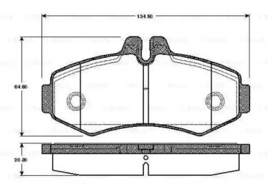 Комплект тормозных колодок BOSCH 0 986 TB2 045